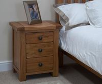 bramley oak 3 drawer bedside chest