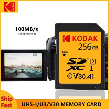 Tarjeta SD KODAK, clase 10 de alta velocidad, 256 GB, 128 GB, 64 GB, V30. Tarjeta de memoria SD de tamaño completo para cámaras.