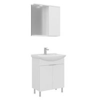 conjunto de mueble con lavabo y espejo 2 piezas  - 65 x 50 x 83 cm - blanco