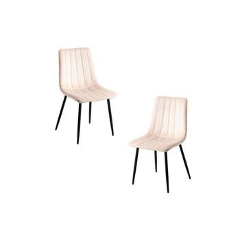 Pack 2 Sillas Liny Terciopelo De Terciopelo 86*40*37 Cm - Beige