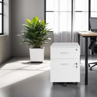 cajonera con ruedas y 2 cajones con cierre 40 x 46 x 545 cm blanco