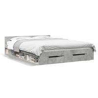cama con cajones madera ingenieria gris hormigon 120x200 cm vidaxl