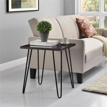 Mesa auxiliar en efecto de madera espresso