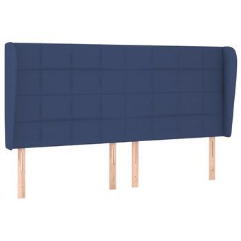 Cabecero Con Orejas De Tela Azul 183x23x118/128 Cm Vidaxl