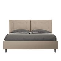 cama sin somier acolchada 160x190 cuero sintetico gris paloma annalisa