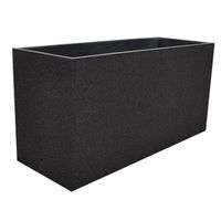 macetero rectangular euclid texturizado negro tuozi 118 x 385 x 48h