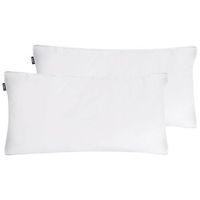 conjunto de 2 almohadas de algodon blanco plumon plumas de pato 40 x 80 cm medio suave descanso karijang