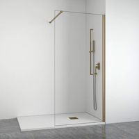 mampara de ducha frontal fija 8 mm dorada 108-110 cm bellobath