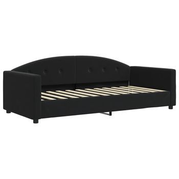Sofá Cama Terciopelo Negro 90x200 Cm