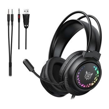 Auriculares ONIKUMA X92 con cable USB y 3,5 mm para gaming con micrófono y RGB negro