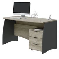 mesa de escritorio stil buc 3 cajones roble alaska gris antracita