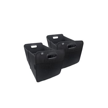 Juego de 2 cestas de almacenamiento de tela negra, 40 x 27,5 x 28 cm