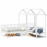 sofa cama con techo madera maciza de pino blanco 80x200 cm vidaxl