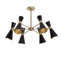 lampara de techo metal 6 focos jigger negro