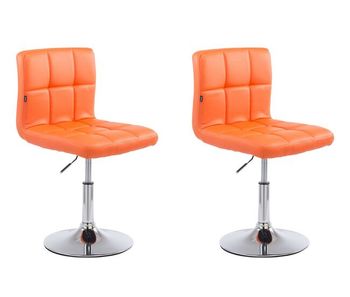 Set de 2 taburetes lounger palma v2 simil cuero naranja 49x44x74 cm