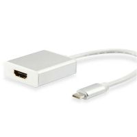 equip cable usb tipo c macho a hdmi hembra 15cm plata