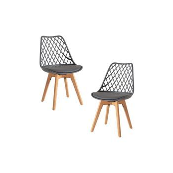Pack 2 Sillas Mima De Polipropileno 82*49*43 Cm - Gris Oscuro