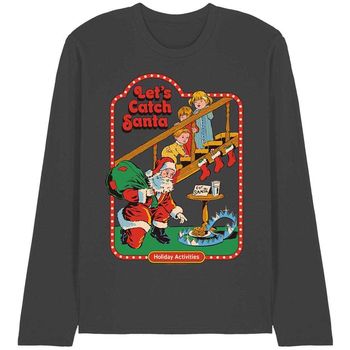 Steven Rhodes Camiseta manga larga Let's Catch Santa para mujer
