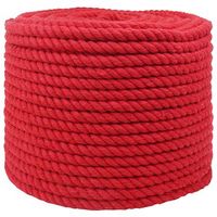 cuerda de algodon 10 mm 250 m rojo 100 algodon vidaxl