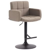 taburete los angeles  en tela gris topo 56x60x93 cm clp