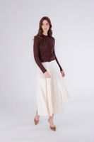 cardigan de viscosa para mujer con ribete de tela dark brown l