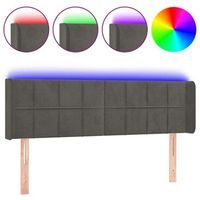 cabecero accesorio para dormir dormitorio mueble led 147 x 16 x 7888 cm tela terciopelo gris oscuro tdl0201124