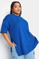 yours camiseta amplia de algodon azul  mujer curvy y tallas grandes yours