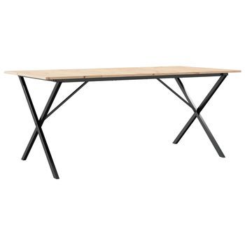 Mesa De Comedor | Mesa De Cena Marco X Madera Maciza Pino Y Hierro 180x90x75cm