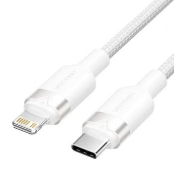 Cable USB Tipo-C Lightning Vention LALWF 1 m 27W 480Mbps Blanco