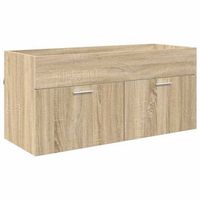 mueble de lavabo roble sonoma madera de ingenieria vidaxl