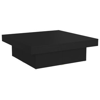 Mesa De Centro，mesa Auxiliar，mesa De Café Madera Contrachapada Negro 90x90x28 Cm