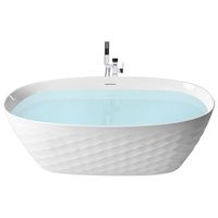 banera moderna independiente ovalada 170 x 80 cm acrilico acabado brillante diseno rombos blanco chubut