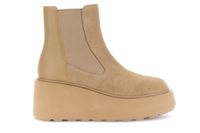 botines de ante y piel con elastico mink