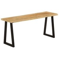banco con borde natural de madera de mango maciza 105 cm vidaxl