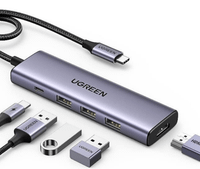 ugreen hub ugreen 5 en 1 usb - c a hdmi con 3 puertos usb 30 apd 100w