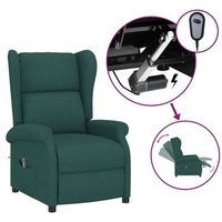 sillon reclinable de masaje electrico de tela verde oscuro