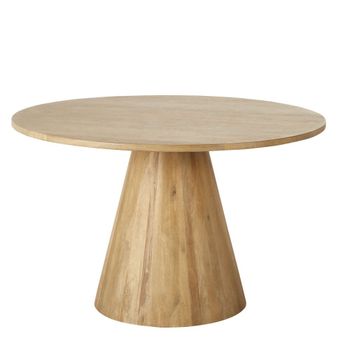 Mesa de comedor redonda de mango macizo blanqueado Ø120 cm