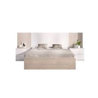 loma - cabezal  2 mesitas de 2 cajones aro cama 135140x190 - 96x2588x1954 - blancoalistonadonatural