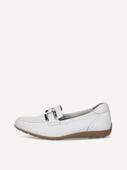 CAPRICE Moccasin, white, made of Leather without heel, Size 40