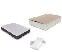 dormidan - pack canape abatible gran capacidad  colchon viscoelastico  almohada visco copos de regalo 90x190cm artico
