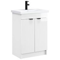 juego de muebles de bano blanco brillante 56 x 375 x 81 cm vidaxl