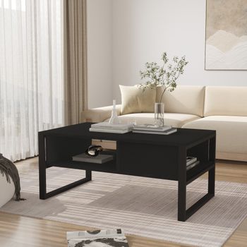 Mesa De Centro Laukaa 100x60x45 Cm - Negro [en.casa]