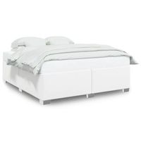 cama de matrimonio  cama de adulto  estructura de cama sin colchon cuero sintetico blanco 200x200cm