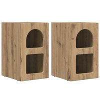mesita de noche elst 2 uds roble artisan 295 x 335 x 50 cm vidaxl