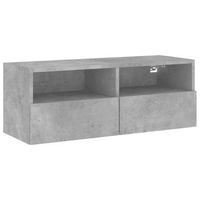 mueble tv de pared  mueble de salon  armario tv madera ingenieria gris hormigon 80x30x30 cm