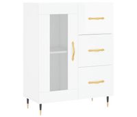 vidaxl aparador de madera contrachapada blanco brillante 695x34x90 cm