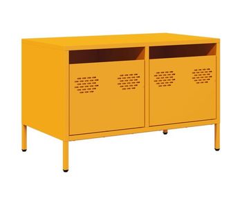 Mueble tv - mesa de tv acero laminado en frío amarillo mostaza 68x39x43,5 cm