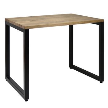 Mesa De Estudio Icub Strong 100x60x73cm Negra En Madera Maciza De Pino Acabado Vintage Estilo Industrial Box Furniture