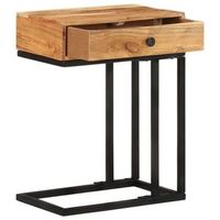 mesa auxiliar  mesita auxiliar  mesa de cafe forma de u madera maciza de acacia 45x30x61 cm
