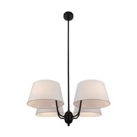 lampara de techo mariza 4xe14 negra con 4 pantallas beige